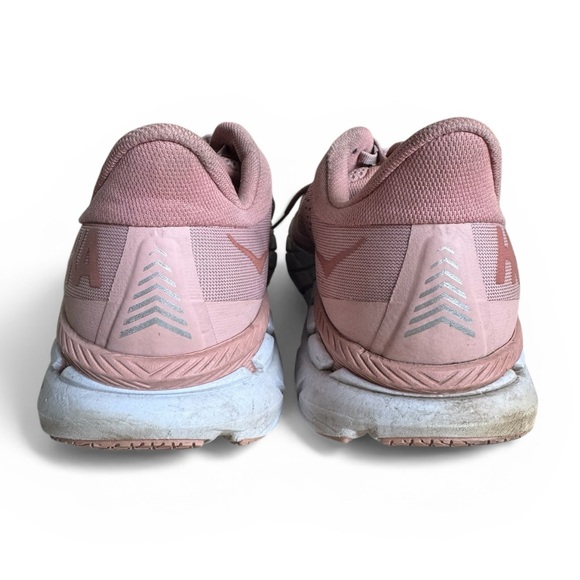 HOKA Clifton 7 Running Shoes Pink Mesh Cushioned Trainer Size 11 - Picture 3 of 12